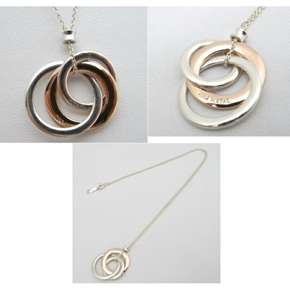 Tiffany Interlocking Circle Silver Rubedo Metal N… - image 3